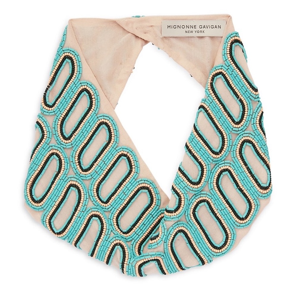 Mignonne Gavigan Thora Embroidered Silk Charmeuse Scarf Necklace